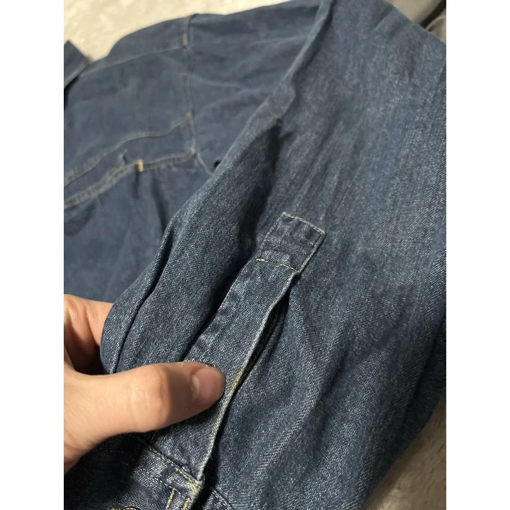 Marithe Francois Girbaud Men's Blue Button‎ Down Denim Shirt Size XL